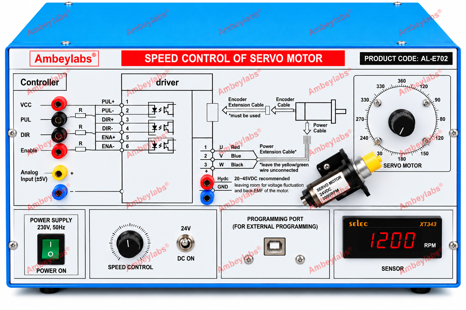 AL-E702 SERVO MOTOR CONTROL TRAINER USING PWM CONTROLLER